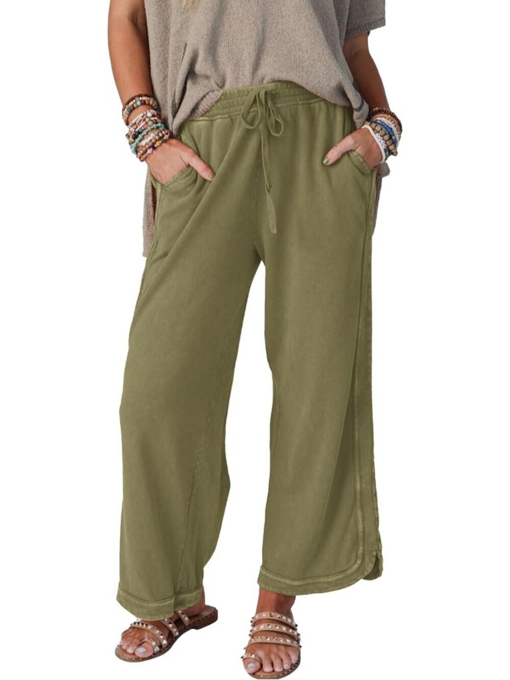 Casual High Waist Wide Leg Sweatpants for Women | Baggy Athletic Trousers with